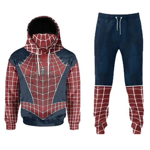 Spiderman Tony Cosplay Hoodie Pants Set 3D Printed Hooded Sweatshirt Sweatpants Jogger Trousers