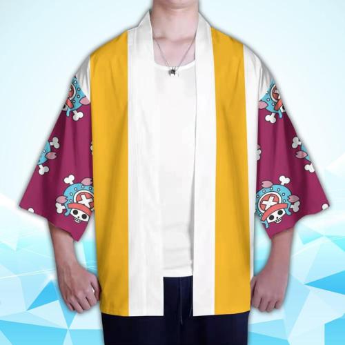 ONE PIECE Luffy Cosplay Cloak Kimono Cardigan Robe Cospaly Costume Print Casual Coat