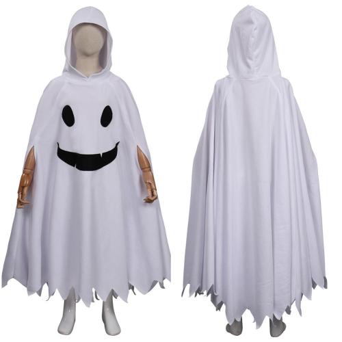 Kids Children Ghost Cosplay Costume Hooded Cloak Outfits Halloween Carnival Suit