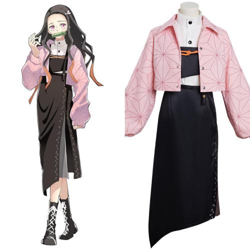 Anime Demon Slayer Kamado Nezuko Cosplay Costume Dress Outfits Halloween Carnival Suit Re-creation Design