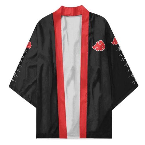 Anime Naruto Akatsuki Cosplay Cloak Kimono Cardigan Robe Cospaly Costume Print Casual Coat