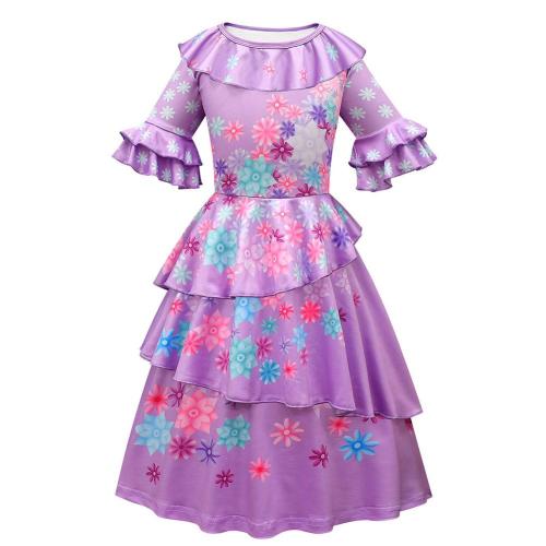 Kids Girls Encanto Cosplay Dress Costume Outfits Halloween Carnival Suit