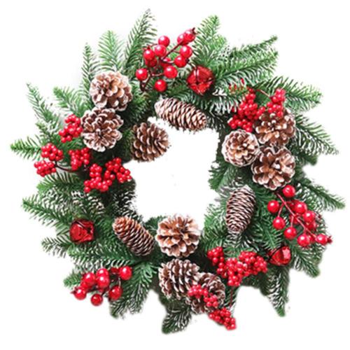 40/50 CM Wreath Arrangement Christmas Ornament Spruce 2022 Christmas Wreath Door Home Party Hanging Garland