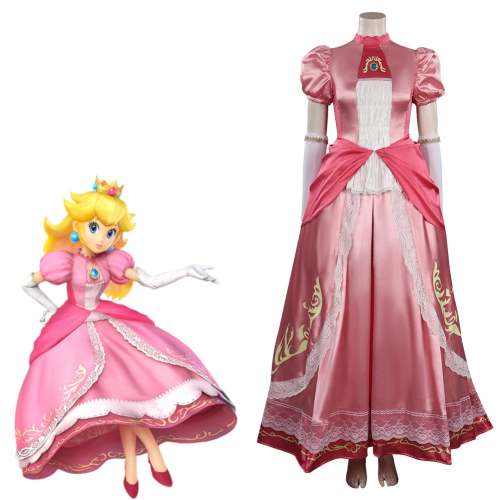 Princess Peach Cosplay Costume Dress Outfits Halloween Carnival Suit