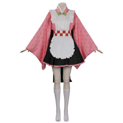 Demon Slayer Kamado Nezuko Cosplay Costume Maid Dress Outfits Halloween Carnival Suit