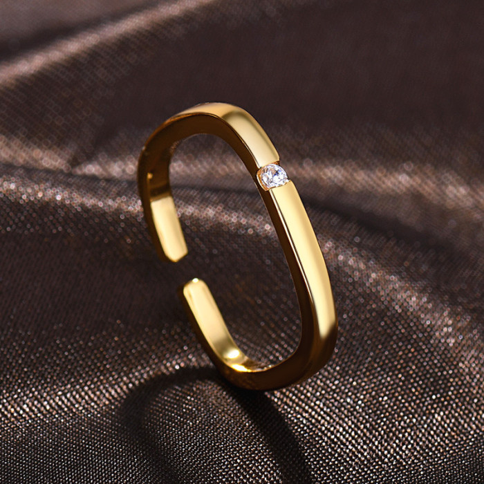new design hot sale box shape women rings with diamond