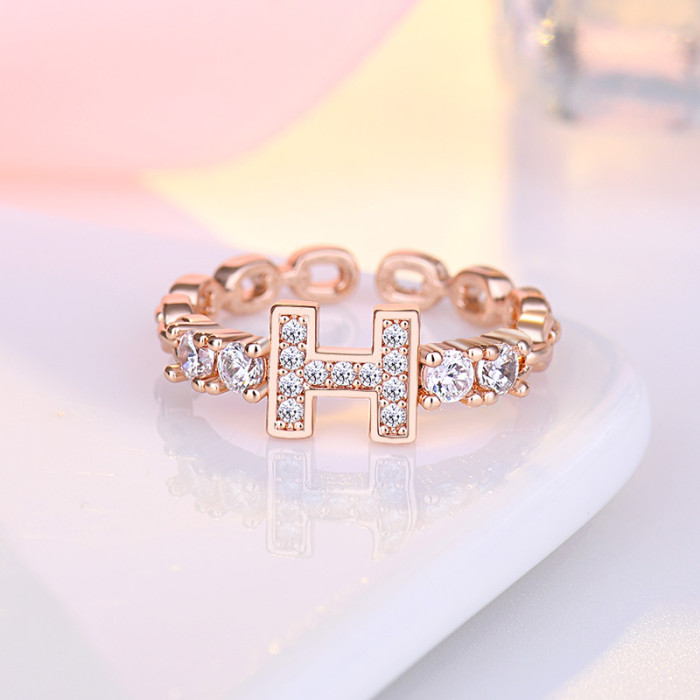 new design women's rings H shape women's hot sale moissanite diamond rings