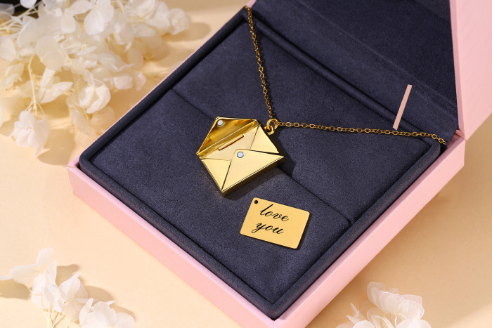 High end customizable 20 words free embossing 18K necklace