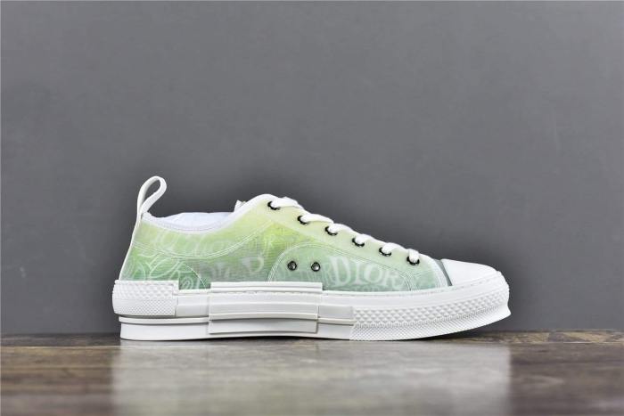 DIOR B23 Low-Top Yellow and Green Canvas with DIOR AND SHAWN Motif