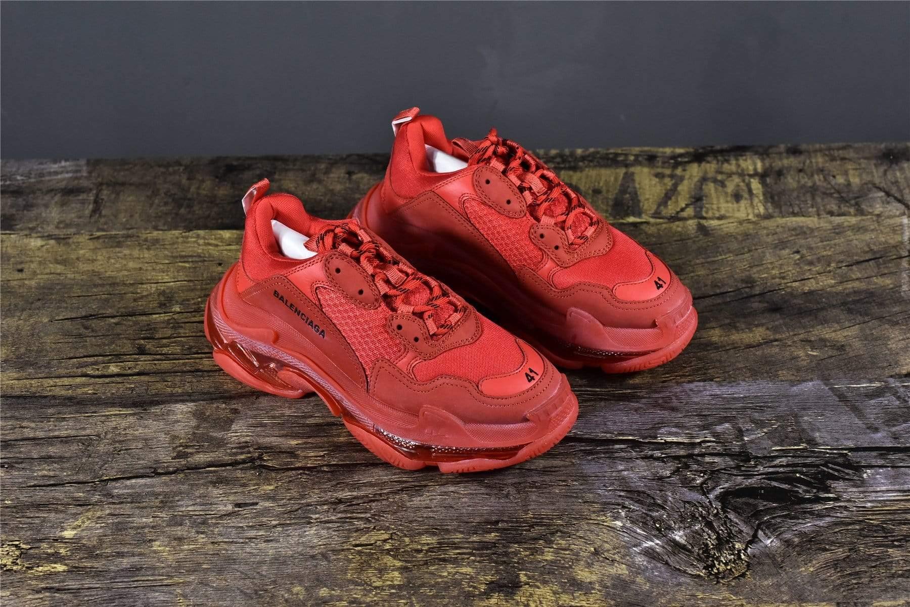 Balenciaga triple s red clear sole hot sale