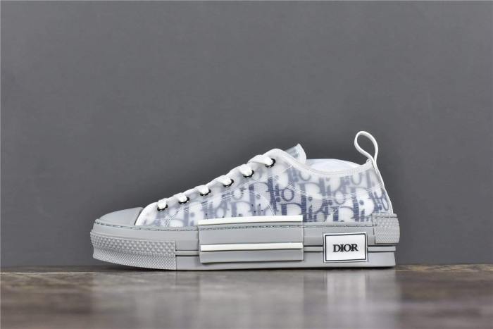 DIOR B23 Low-Top Navy Blue Dior Oblique Canvas with Gray Rubber Sole