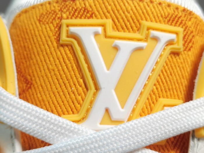 LV Trainer Yellow Monogram Denim White