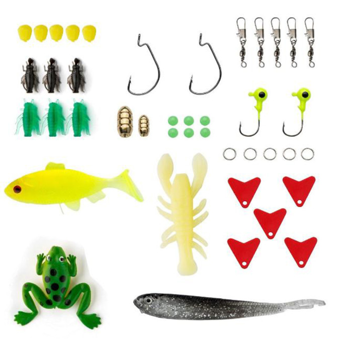 US$ 16.99 - 77Pcs Fishing Lures Kit Set for Bass,Trout,Salmon,Including  Spoon Lures ,Soft Plastic Worms, CrankBait,Jigs,Topwater Lures 