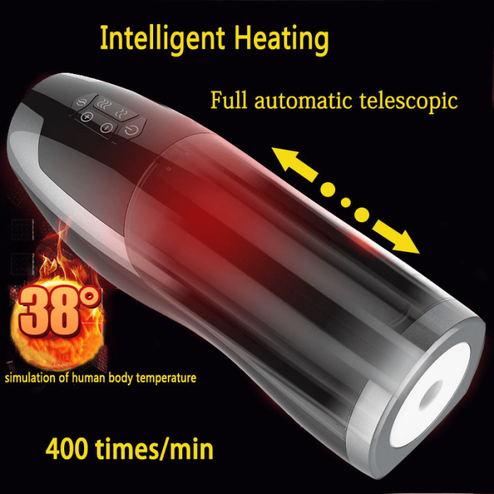 Vagina Pocket Pussy Full Automatic Telescopic Male Masturbator-Smart Heating