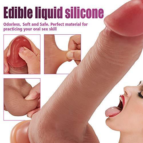 Remote Wiggling Vibrating Heating Realistic Dildo with Balls