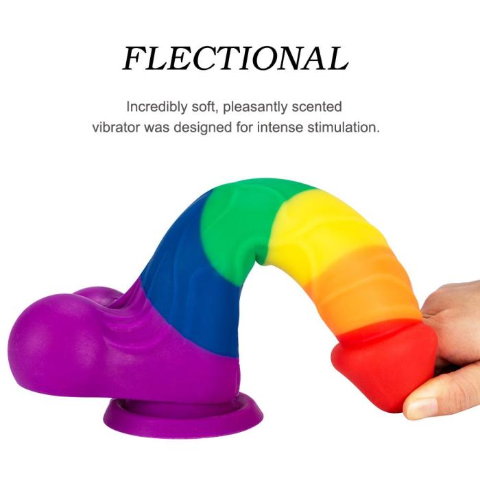7.8 Inch Rainbow Realistic Penis Dildo