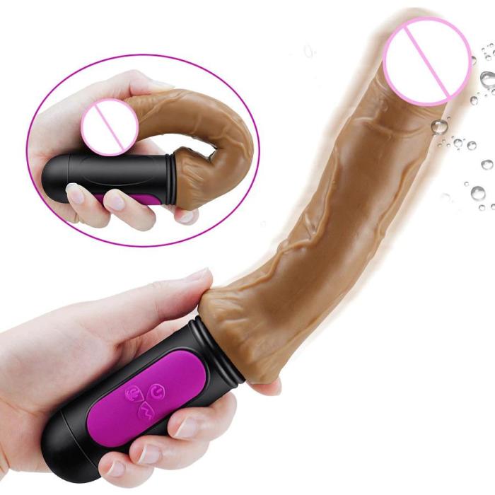 Heating Realistic Dildo-10 speed bend Soft huge dildo