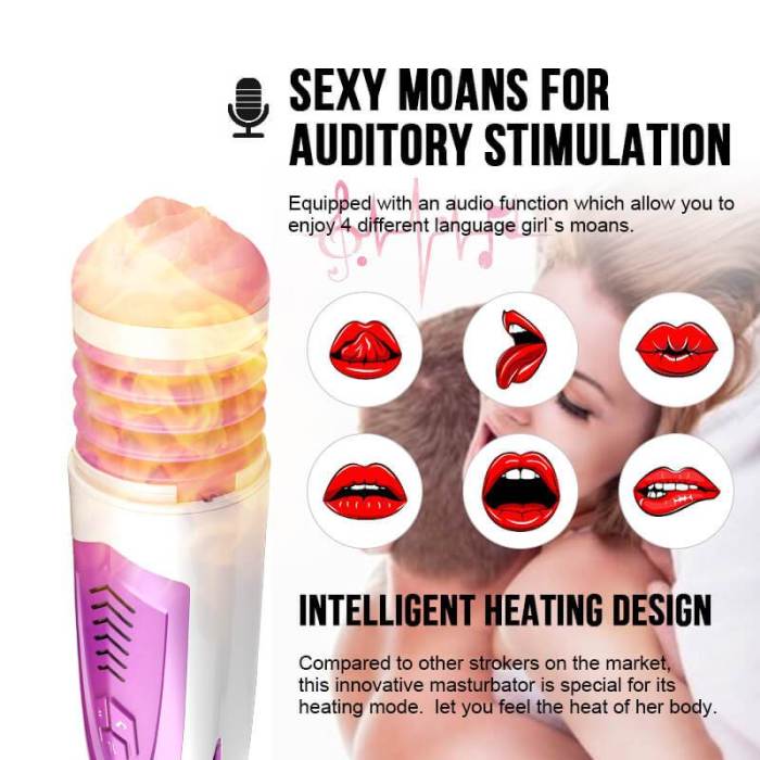 Thrusting Vibrating Warming Male Masturbation Cup With Female Audio