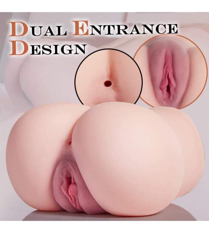 8.18'' Dual Entrance Tight Vagina Anal Realistic Pussy Ass Male Masturbator