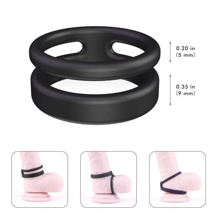 S-HANDE Silicone Dual Penis Ring Erection Enhancing Sex Toy for Man or Couples Play