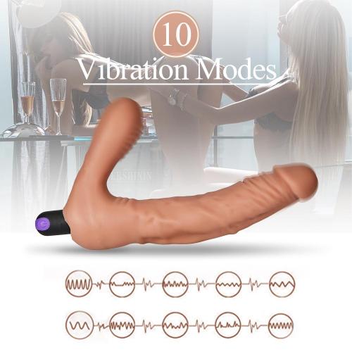 7.8 Inch 10 Functions Vibrating Lesbian Realistic Double Head Dildo