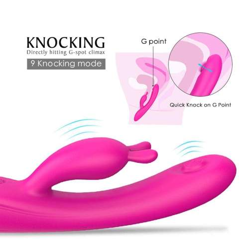 Dual Motor 9X9 Modes Flapping Clitoris G-Spot Rabbit Vibrator