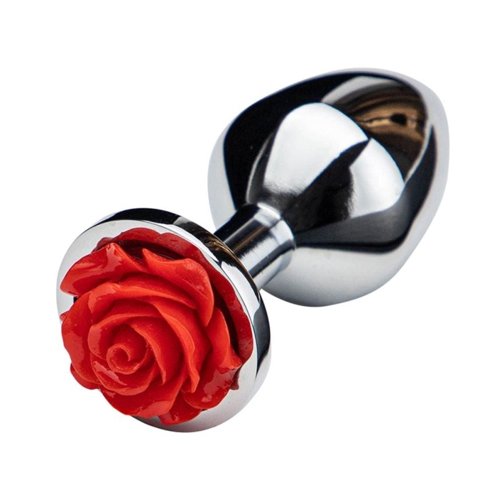 3pcs Stainless Steel Booty Sparks Red Rose Anal Plugs Kit