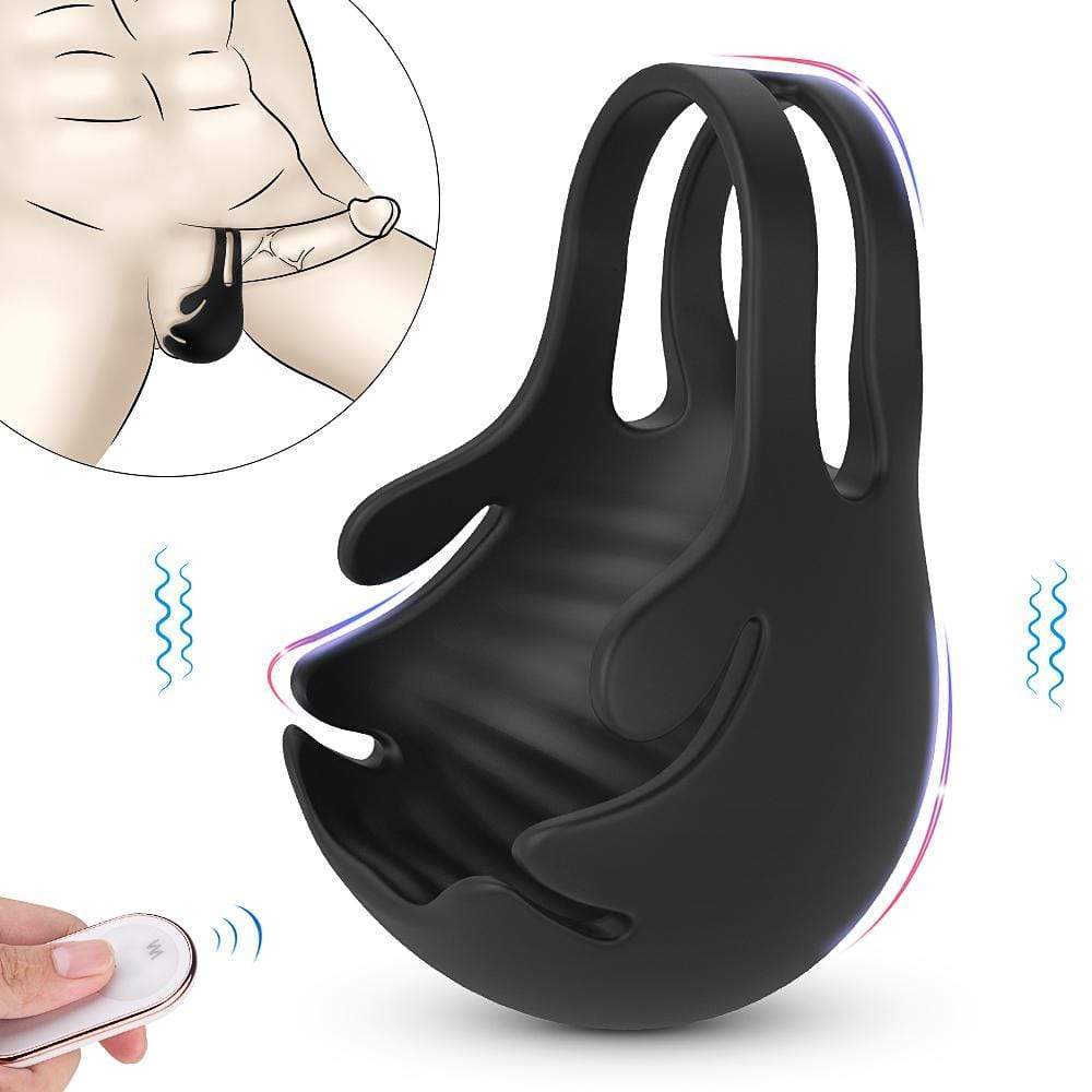 9-Speed Vibrating Penis Ring with Taint Teaser, Stimulate Penis Scrotum  Testicle