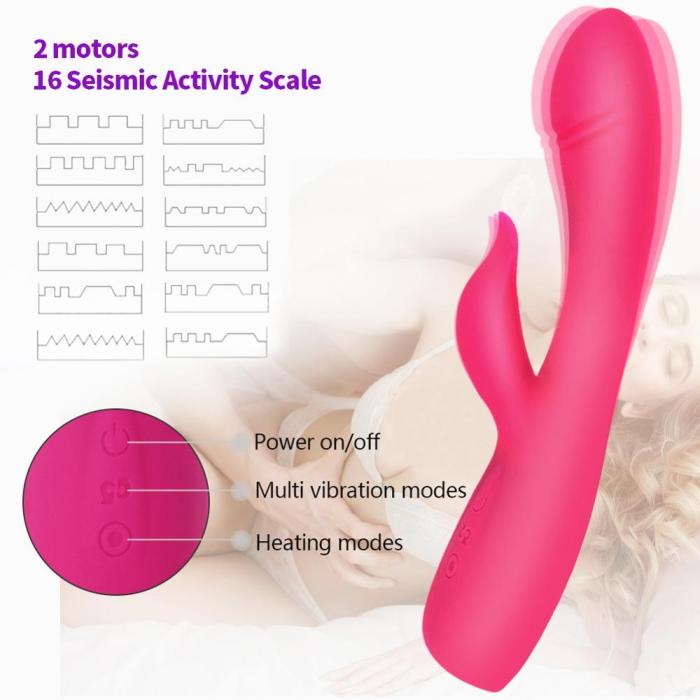 LEVETT Dildo Rabbit Vibrator Sex Toy for Women Wand Massager G Spot Clitoris Stimulate Adult Usb Heated Erotic Masturbator Shop