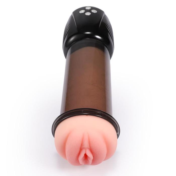18X Vibrating Sucking Moan 3D Realistic Pussy Masturbator Cup
