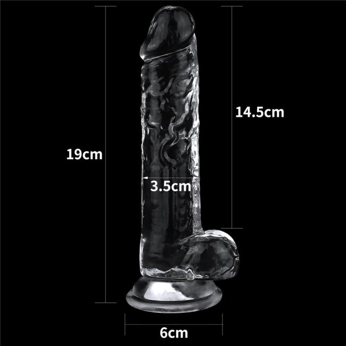 7.5” Clear Realistic Dildo with Suction Cup