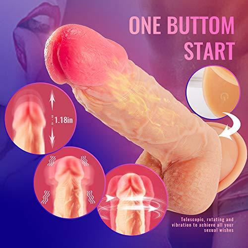 Thrusting Dildo Vibrator with Rotation and Heating Sex Toys