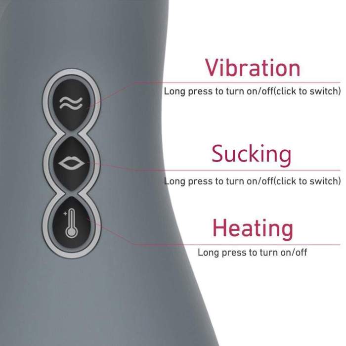 Matte Gray 5-frequency sucking 6-speed vibration Heating Blow-job Masturbator