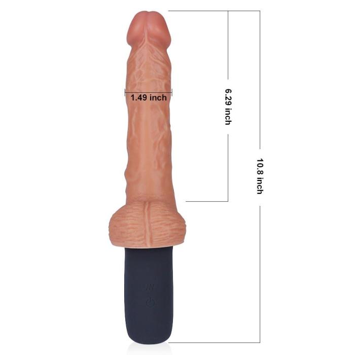 9 Vibrating 3 Rotation Telescopic Wriggle Fantasy Handheld Realistic Dildo