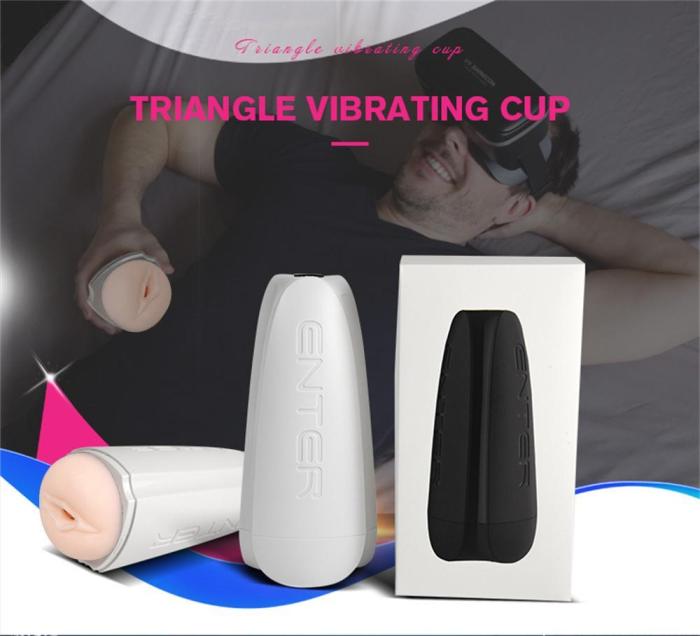 12 Speeds Triangle Automatic Male Masturbator Soft Silicone Vagina Real Pussy Adult Vibrating Masturbation Oral Sex Toys for Men