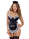 Crotchless Maid Costume with Garter Apron