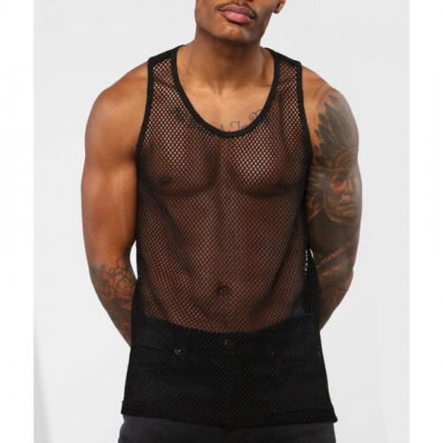 Sexbuyer  Black Mesh Tank Top S-XXL