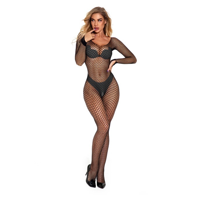 Seamless Bodystocking With Open Crotch