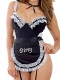Crotchless Maid Costume with Garter Apron