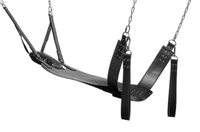 Leather Swing With Pillows And Stirrups