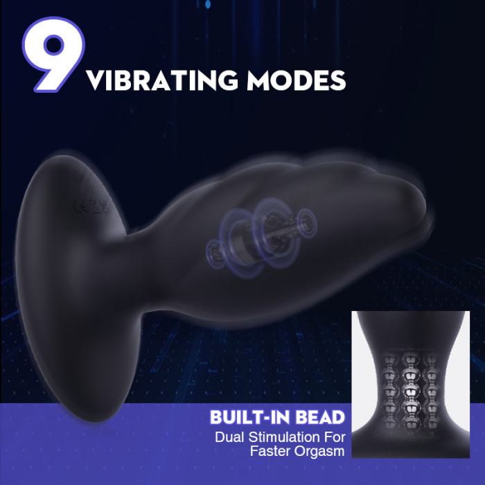 Hellofuntoys™ Large Size 9 Vibration Anal Vibrator Butt Plug