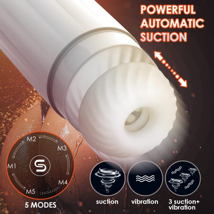 SVAKOM Hands-Free Pocket Pussy Masturbators with 5 Suction & Vibration