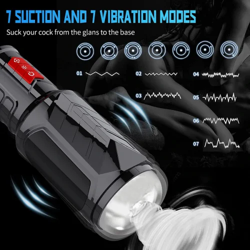 Hellofuntoys™ Automatic Penis Masturbation Blowjob Cup with 7 Oral-Suction & 7 Vibration Modes