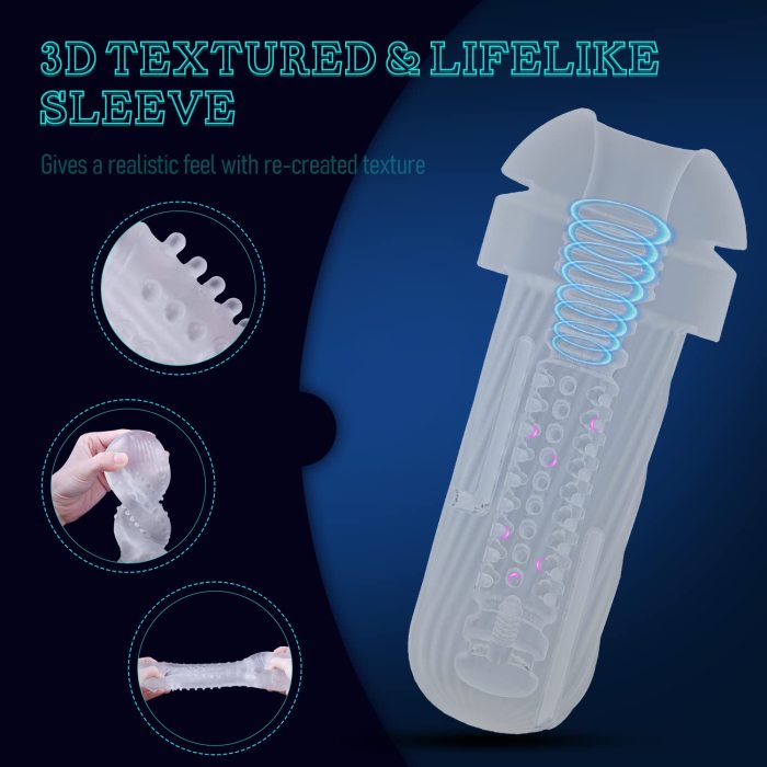 A1 - Realistic Textured Pocket Pussy Vagina Oral Male Stroker with 5 Suction & 10 Vibration Modes