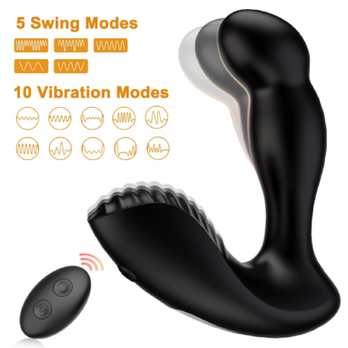 3 in 1 Prostate Vibrator Toy with 5 Wiggle & 2x10 Vibration Modes