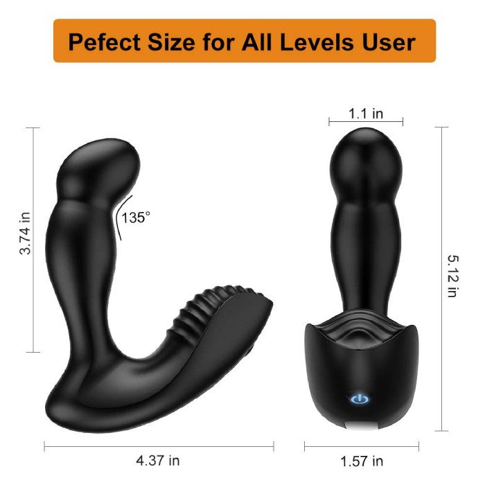 3 in 1 Prostate Vibrator Toy with 5 Wiggle & 2x10 Vibration Modes