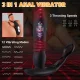 12 Vibrating and 3 Thrusting Dual Cock Rings Prostate Massager