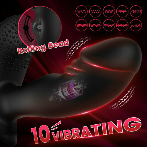 Skyler 10 Vibrating Remote Control Rolling Bead Butt Plug Prastate Massager