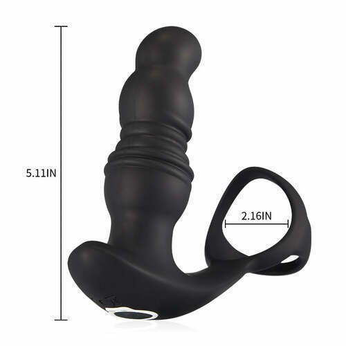 2 in 1 3 Thrusting 7 Vibrations Anal Massager with Cock Ring