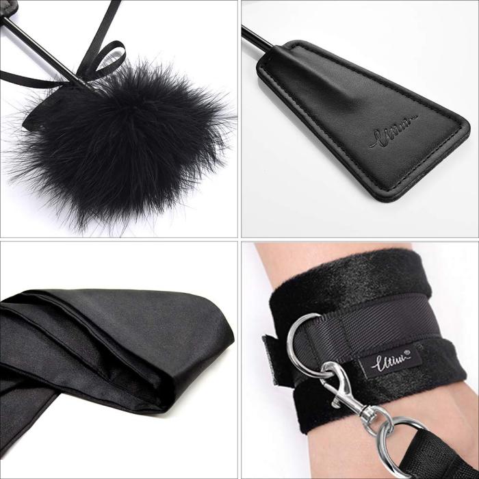 Restraints Set Sex Toys with Hand Cuffs Ankle Cuff Bondage Collection & Blindfold & Tickler Included
